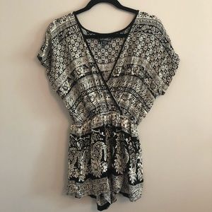 Black and Beige Romper